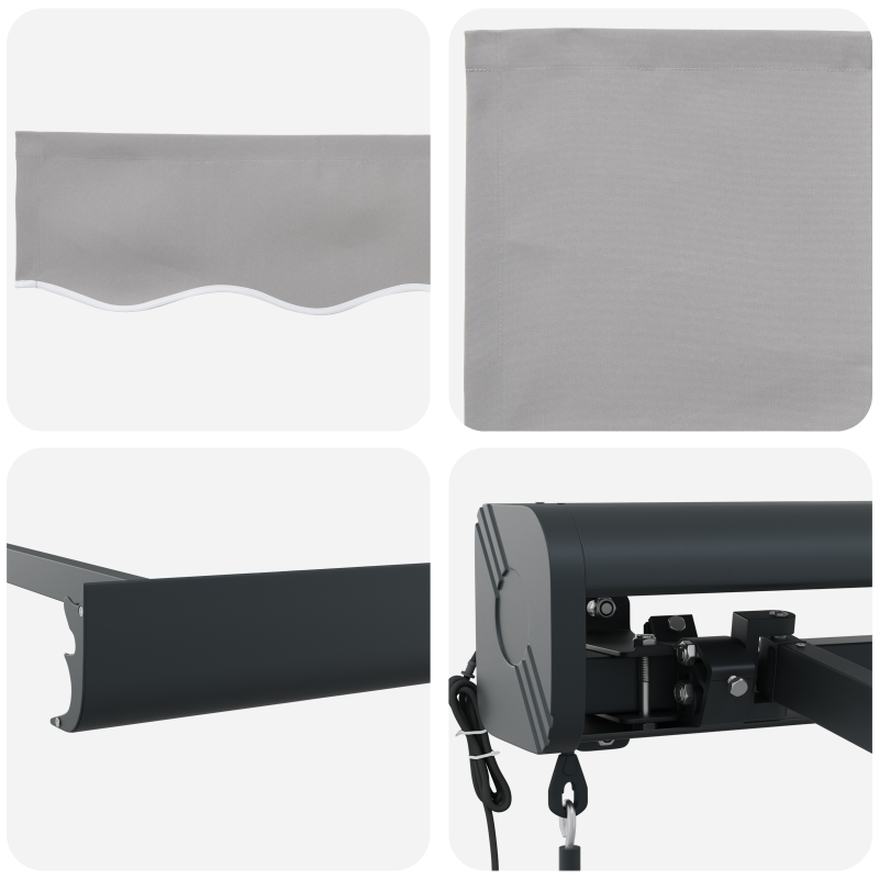 Automatische Einziehbare Markise Hellgrau 400x300 cm