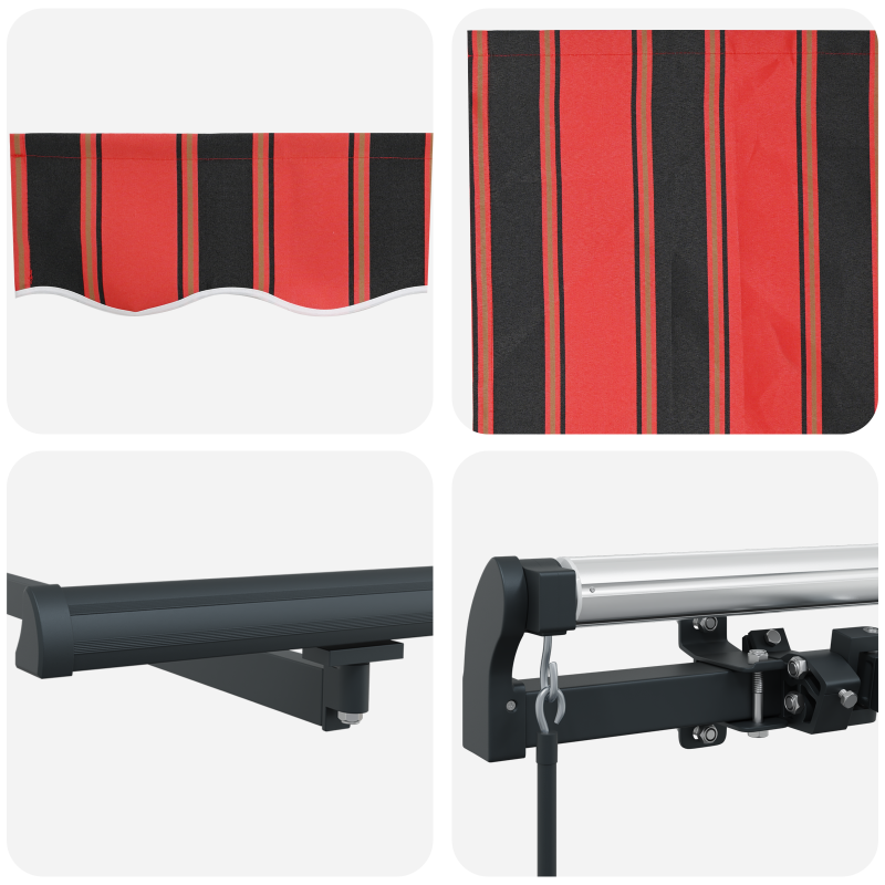 Manuelle einziehbare Markise in Orange und Braun 450x350 cm