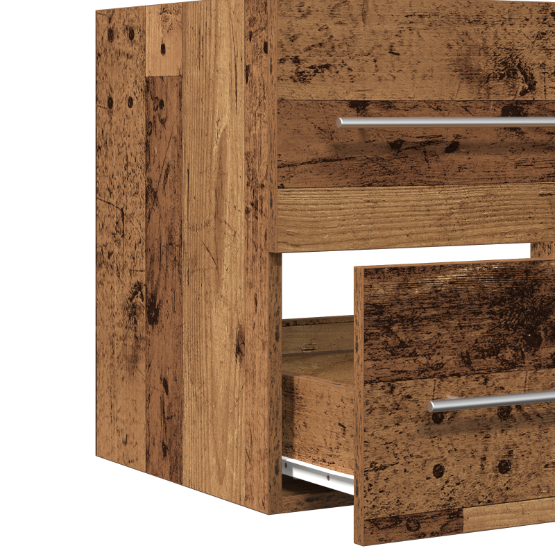 Badezimmerschrank mit integriertem Waschbecken Altholz