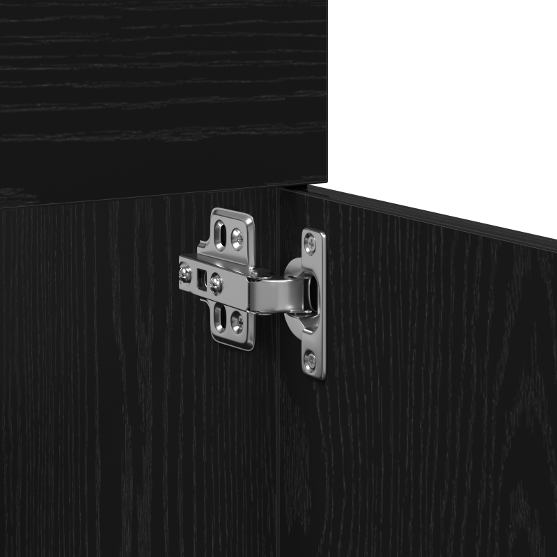 Waschbecken-Schränkchen mit integriertem Becken Schwarze Eiche Holzwerkstoff