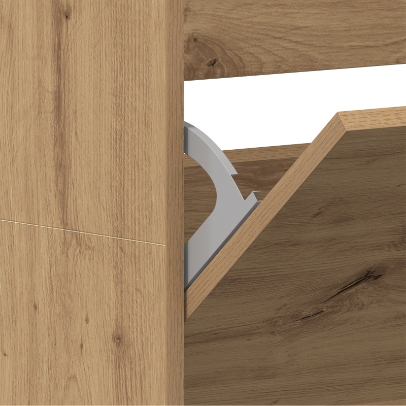 Schuhschrank Handwerkliche Eiche Holzwerkstoff 80 x 21 x 163.5 cm