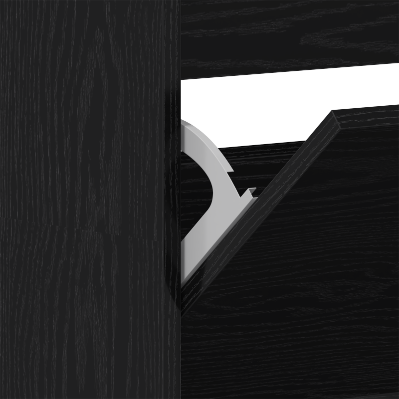 Schuhschrank Schwarzes Eichenholz Holzwerkstoff 80 x 21 x 163,5 cm