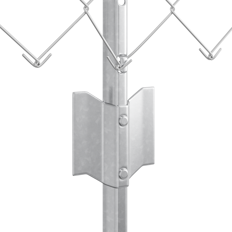 Drahtzaun mit 10 U-Posten Silber 0.8x10 m Stahl