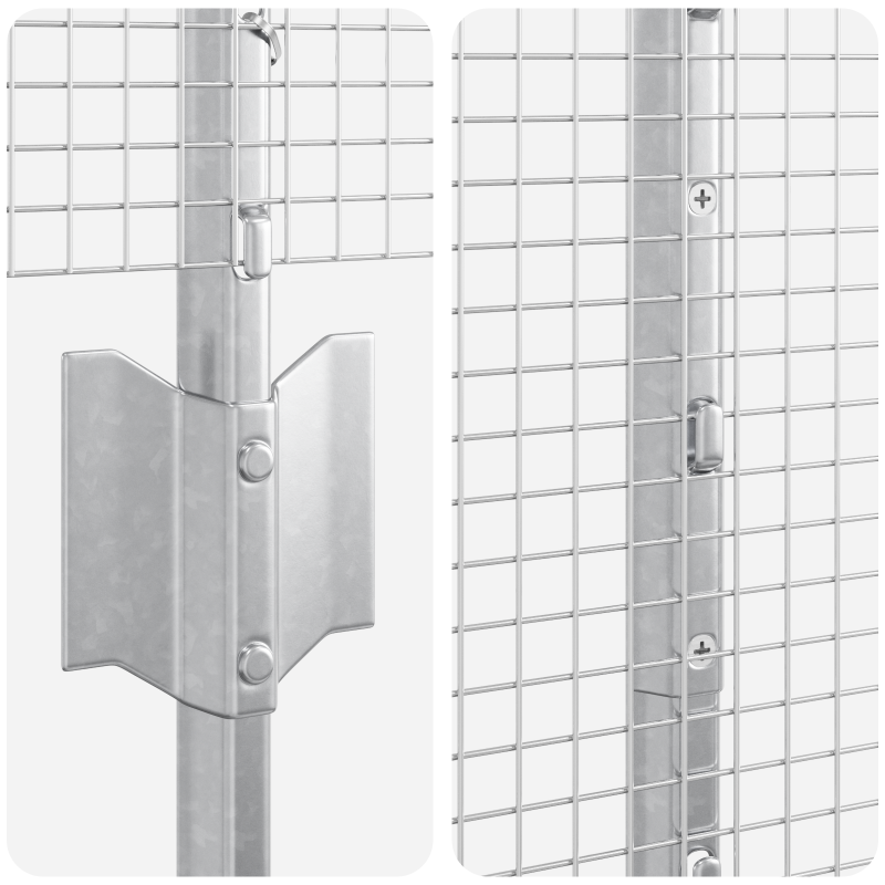Schweißdrahtzaun mit 22 U-Posts Silber 1x25 m Stahl