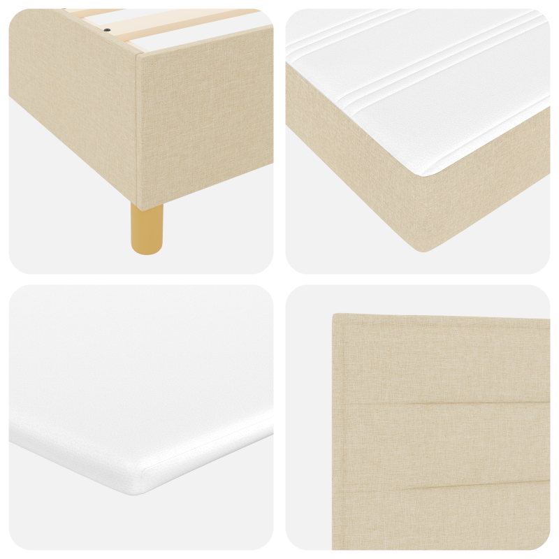 Boxspringbett mit Matratze & LED Creme 140x200 cm Stoff