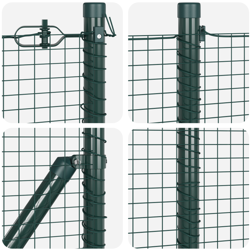 Grünes PVC-beschichtetes Zaunpfosten-Set 2er Set 25 x 0,5 m
