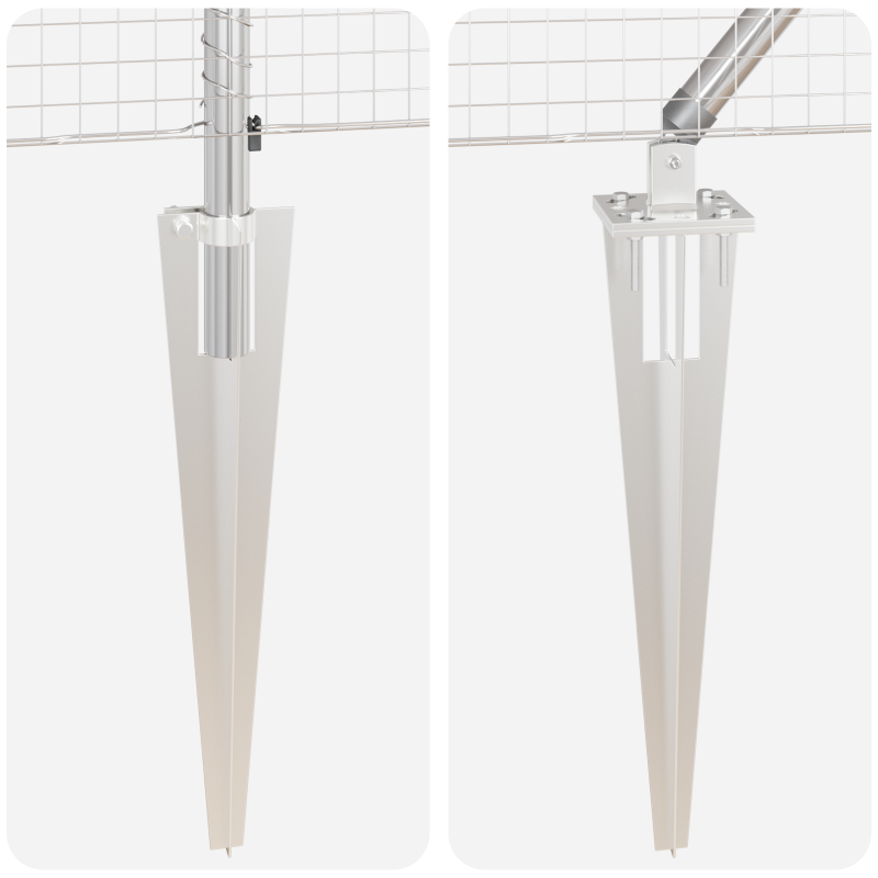 Drahtzaun mit 13 Spitzenpfosten 1,5x25 m verzinkter Stahl