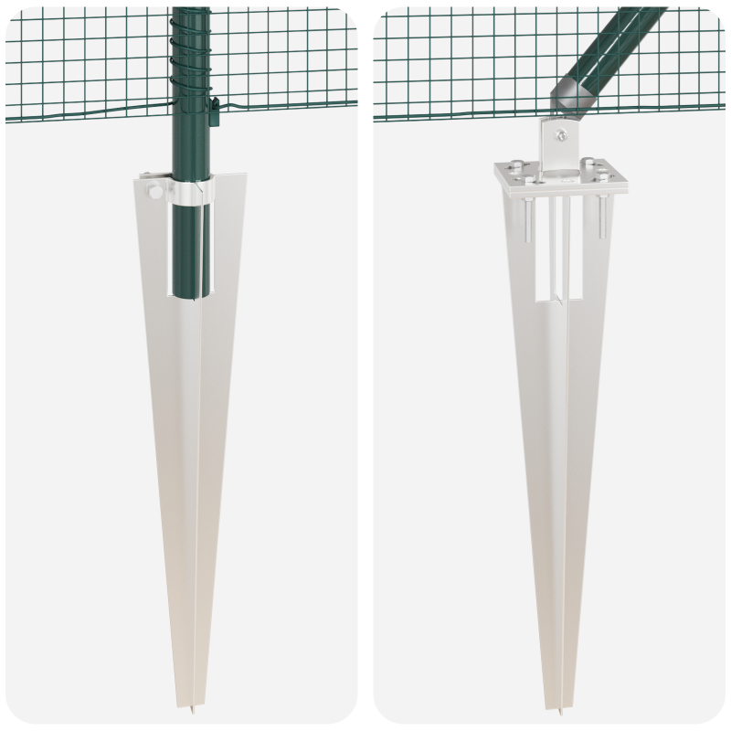 Geschweißter Drahtzaun mit 13 Spike-Pfosten, Grün, 1x25 m, Stahl