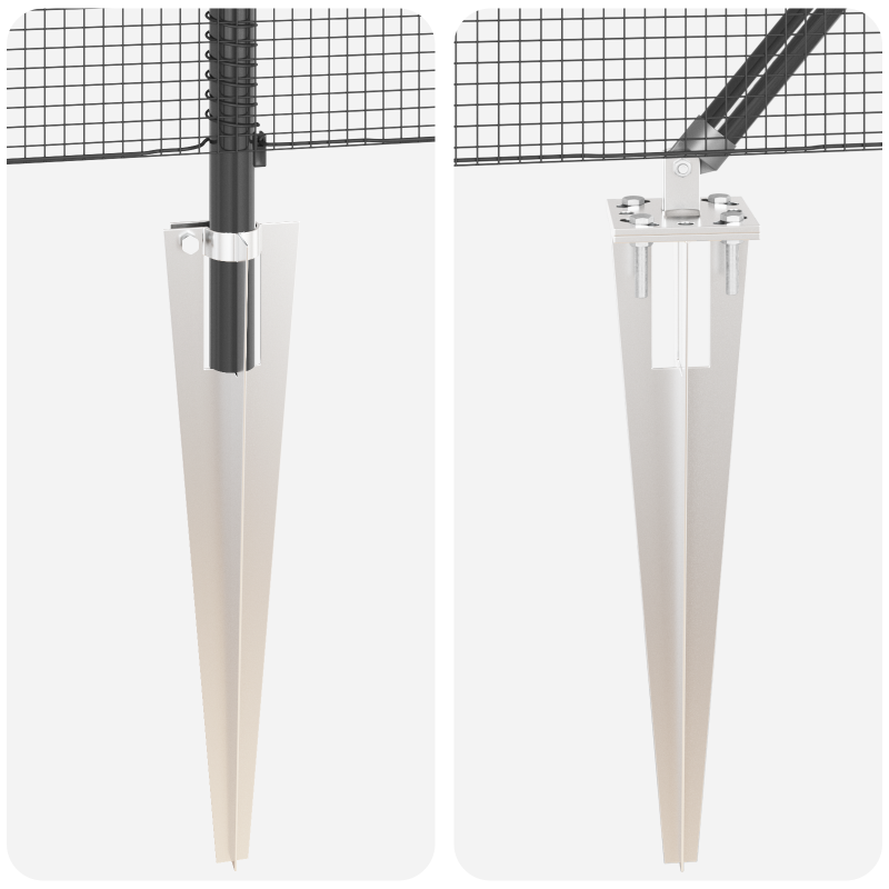 Schutzzaun mit 13 Spike-Posts Grau 0,8x100 m Stahl