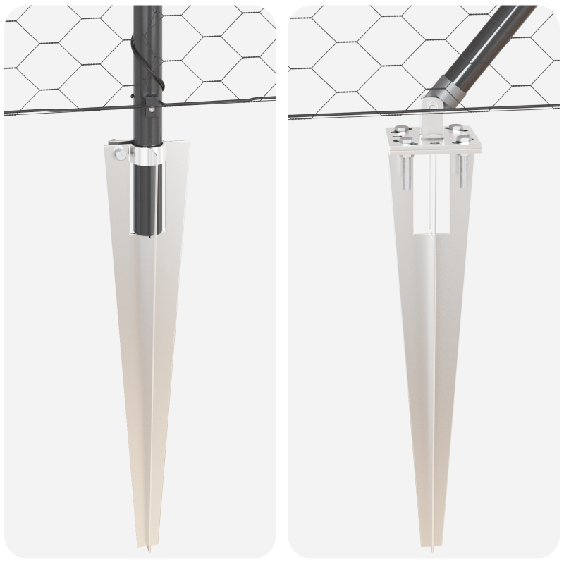 Sechseckzaun Grau 0,8x25 m Stahl