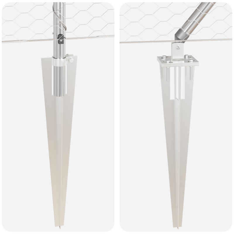 Zaunset Set von 2 Feuerverzinkter Stahl 25 x 1,2 m