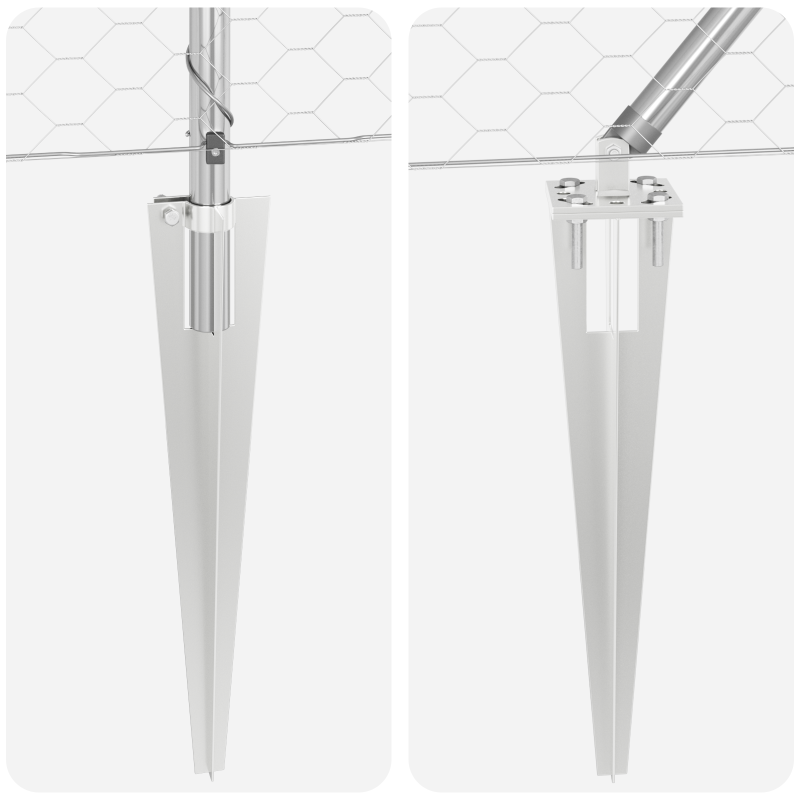 Zaun Set 2er Set Verzinkter Stahl 25 x 1,5 m Langlebig