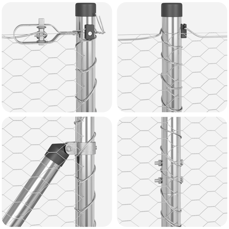 Zaun Set Set aus 2 Feuerverzinkter Stahl 25 x 1,5 m Langlebig