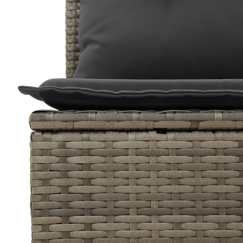 6-teiliges Garten-Sofaset mit Kissen Schwarz Poly-Rattan