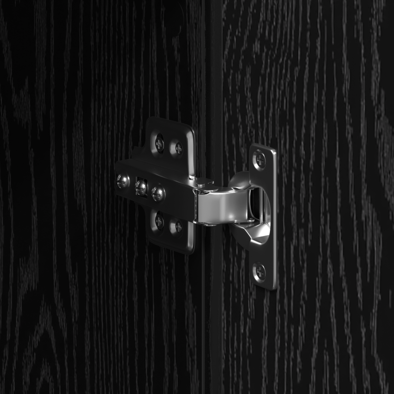 Highboard Schwarz Eiche 80x35x180 cm Holzwerkstoff