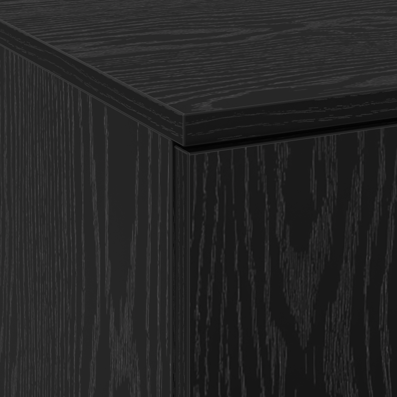 Highboard Schwarz Eiche 60x35x180 cm Holzwerkstoff