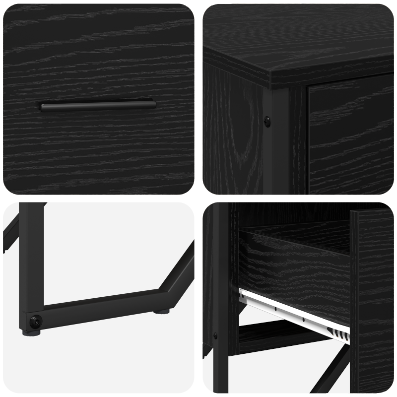 Kommode Schwarz-Eiche 91x35,5x74,5 cm Holzwerkstoff