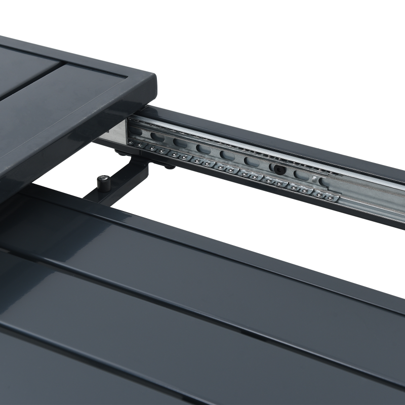 Ausziehtische 2 Stück Anthrazit 210x90x73 cm Stahl, Ausziehbarer Gartentisch Anthrazit (140-210)x90x73 cm Stahl