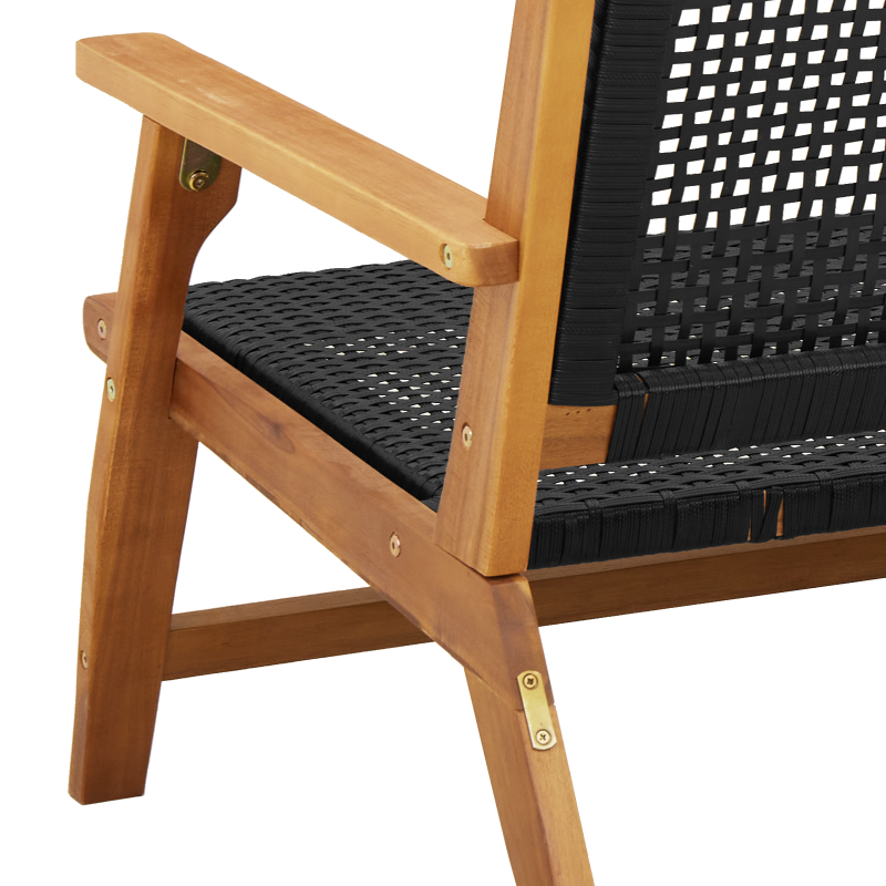 Gartenstühle 2 Stück Schwarz 76x67x73,5 cm Massivholz Akazie