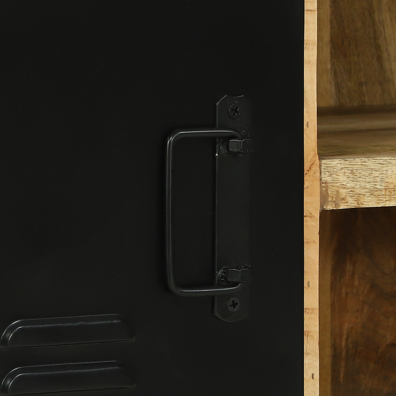 Bankschrank 100x35x50 cm Massivholz Grobes Mangoholz