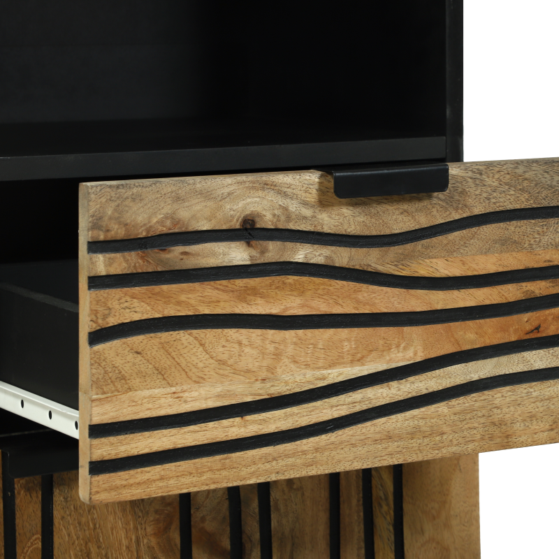 Badezimmerschrank 38x33.5x160 cm Massivholz Mango