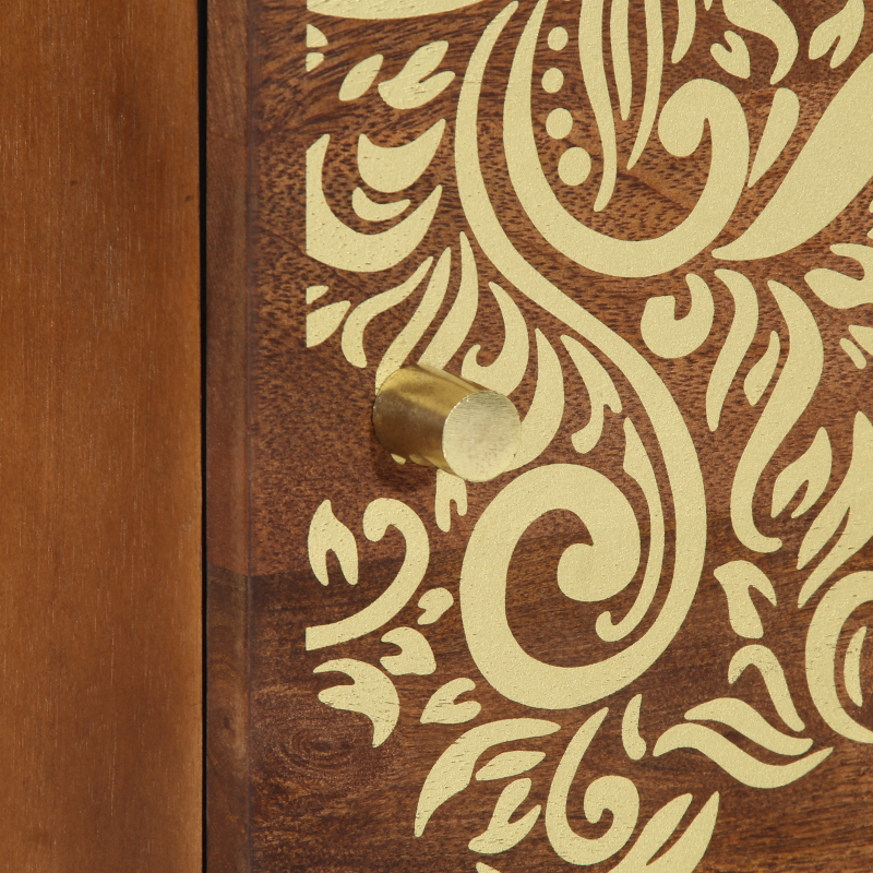 Nachttisch 40x33x46 cm Massivholz Mango