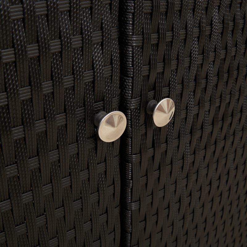 Aufbewahrungsschrank Schwarz 100x36x102 cm Rattan