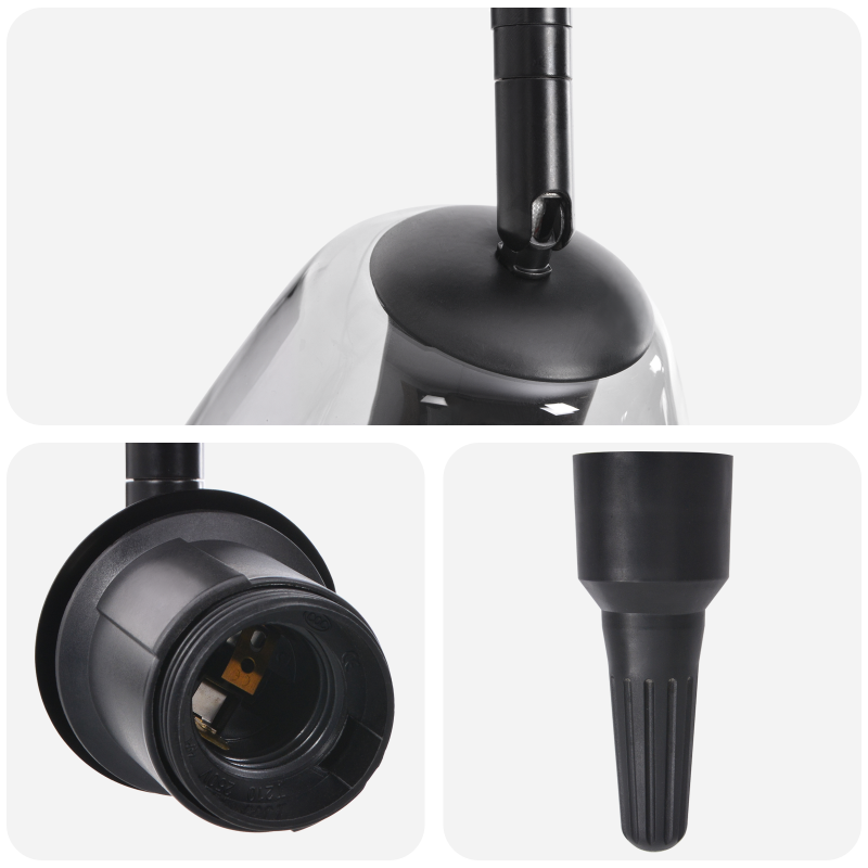 Deckenleuchte mit verstellbarem Glasschirm Anthrazit E27