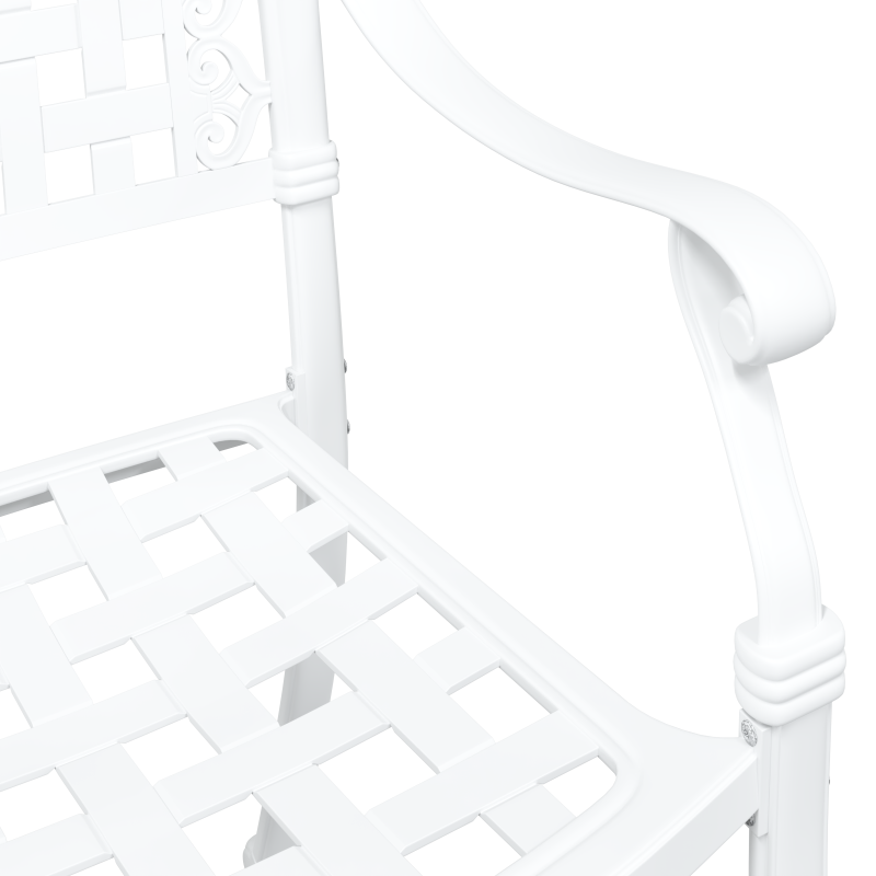 Gartenstühle 2er Set Weiß Gusseisen