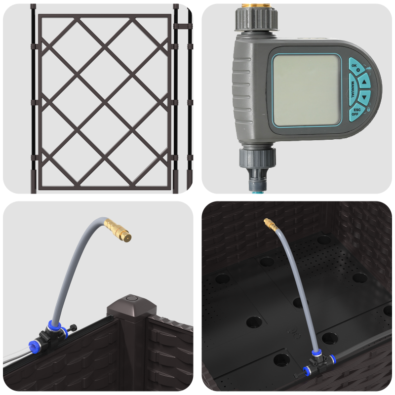 Gartenpflanzen mit Bewässerungssystem Braun