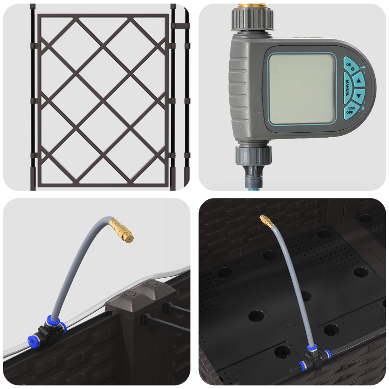 Gartenpflanzkästen mit Bewässerungssystem 5 Stück Braun