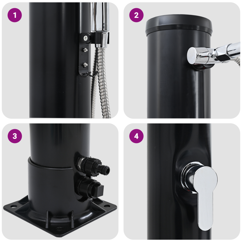 Außendusche mit Handbrausekopf 217 cm 20 L