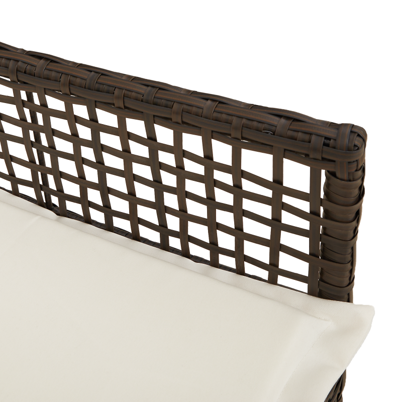 Gartenstühle 2 Stück mit Kissen Braun Poly-Rattan