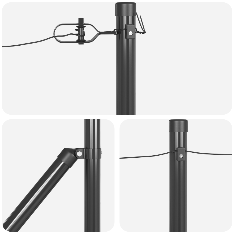 Zaunpfosten mit Spike 13 Stück Ø32 mm 60 cm Galvanisiertes Stahl