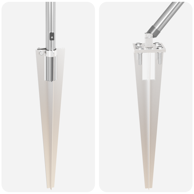 Pfosten mit Spitze 13 Stück Ø32 mm 100 cm Verzinkter Stahl