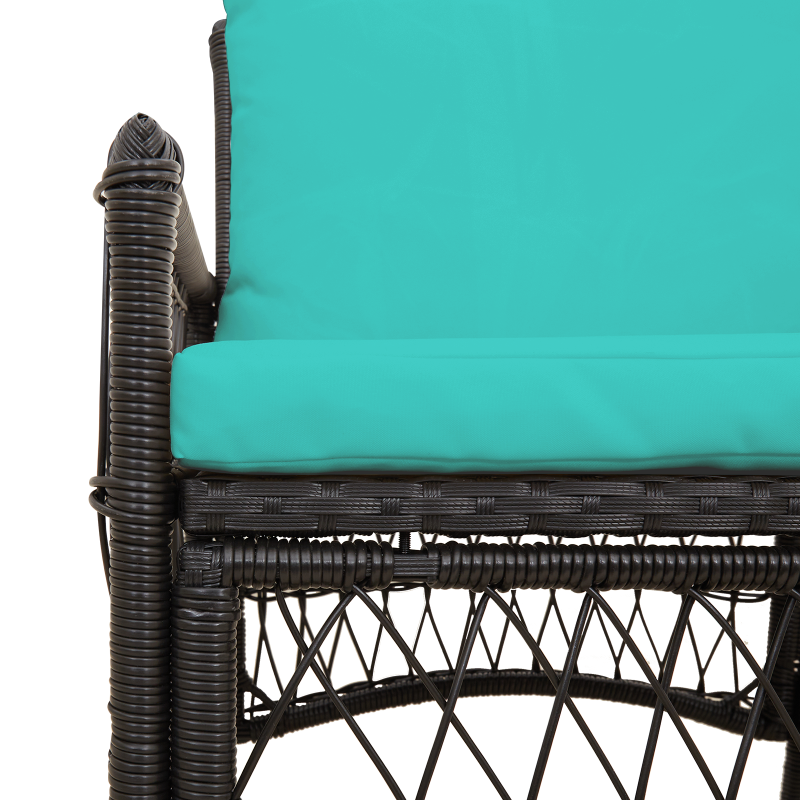 Gartenstuhl mit Kissen Schwarz 60x70x78 cm Poly Rattan