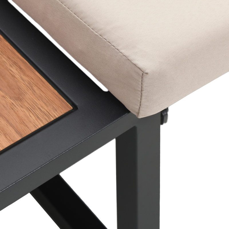 2-Sitzer Garten-Sofa mit Taupe-Kissen