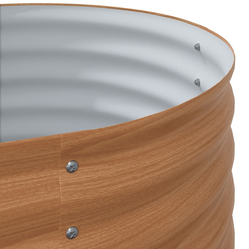 Hochbeet Braun mit Holzlook 240x80x44 cm Stahl