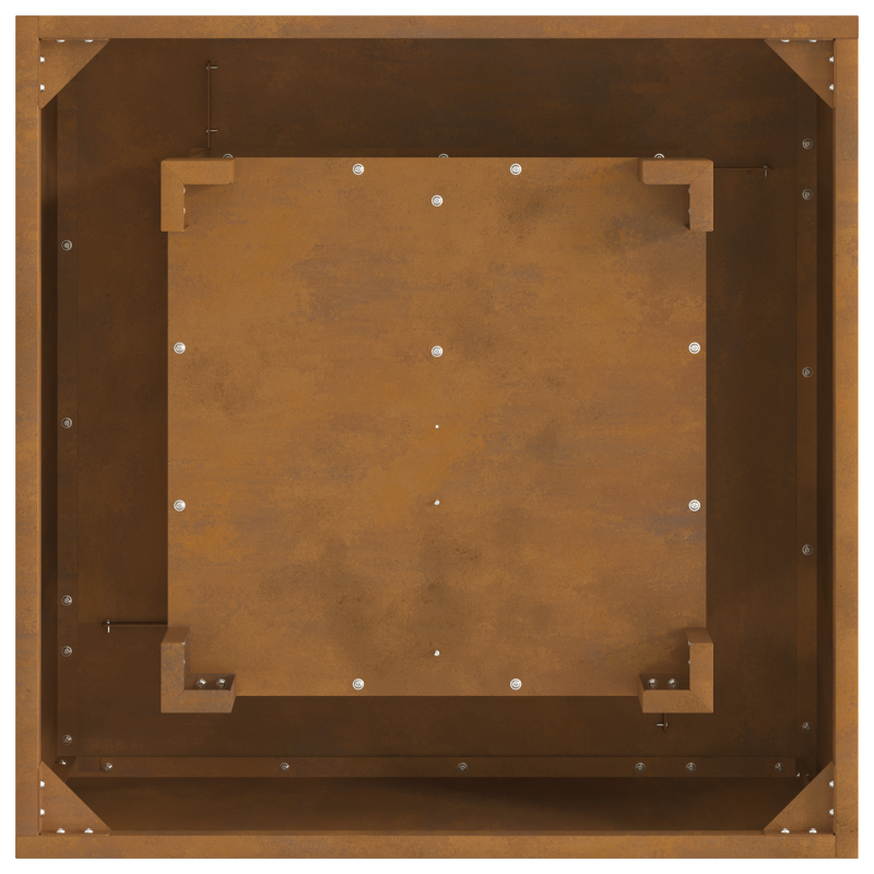 Feuerstelle Quadrat 60x60x30 cm Wetterstahl