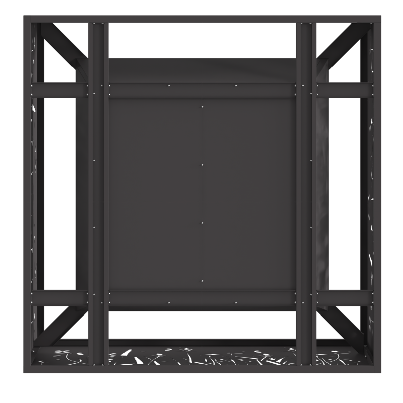 Feuerstelle Quadrat Schwarz 80x80x30 cm Stahl