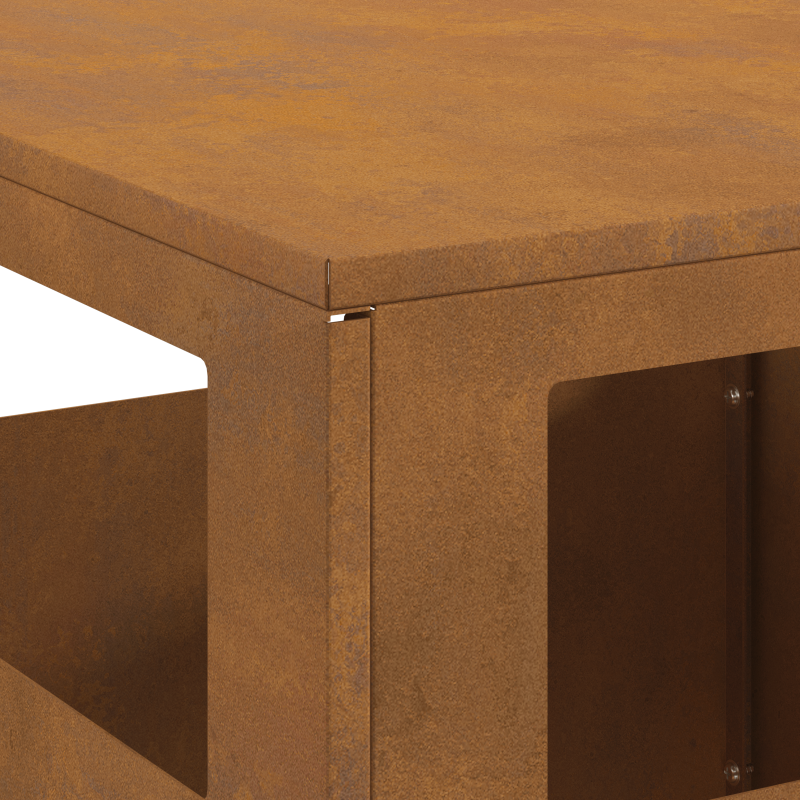 Feuerstelle Quadrat 35x35x100 cm Wetterbeständiger Stahl