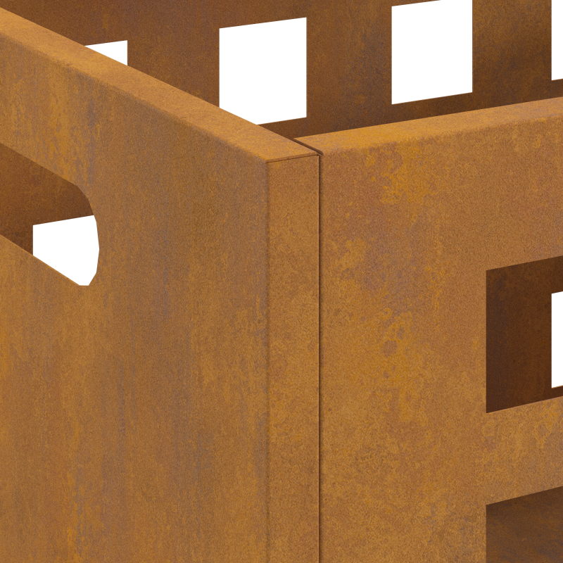 Feuerschale Rechteckig 50x30x40 cm Wetterfestes Stahl