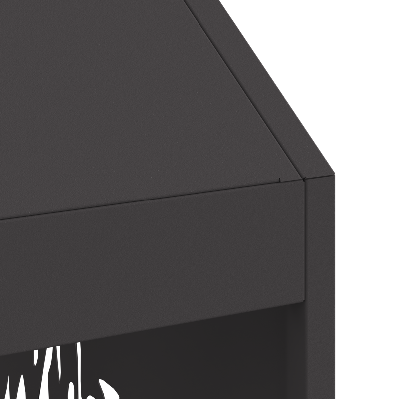 Feuerstelle Schwarz 50x50x100 cm Stahl