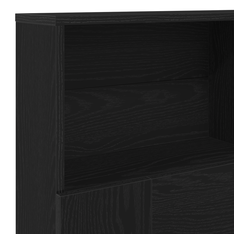 Kopfteil-Schrank Schwarzes Eichenholz 120x19x103,5 cm Werkstoff