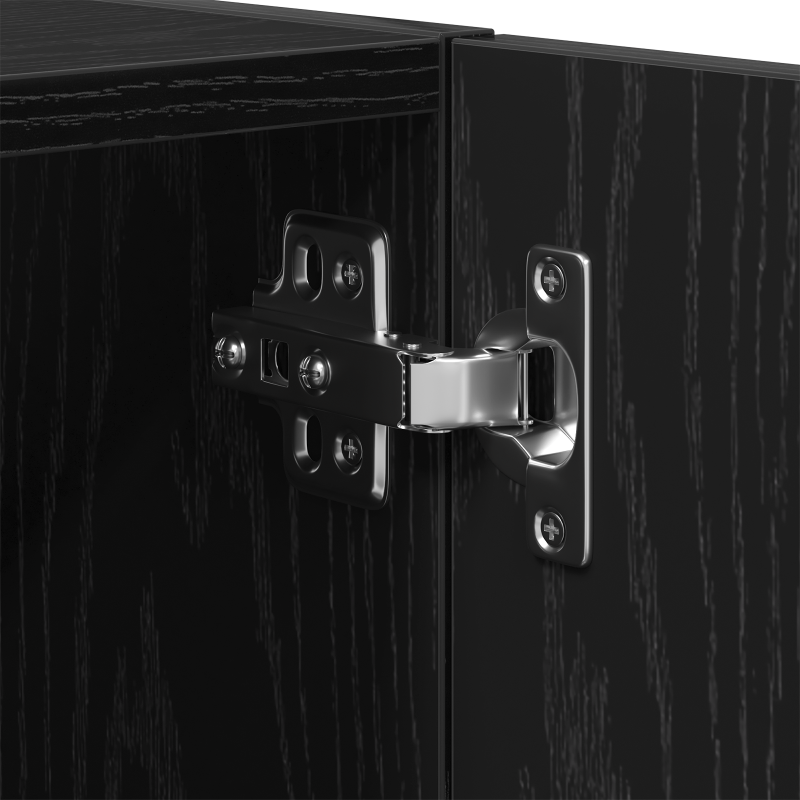 Schwarzer Eichen-Wandschrank - 60x30x60 cm, Hergestellt aus Holzwerkstoff