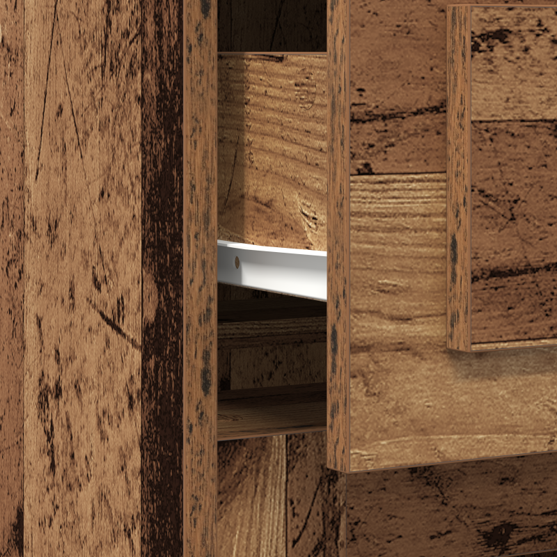 Schreibtisch mit Stauraum Altholz 50x115x75 cm Ingenieurbau