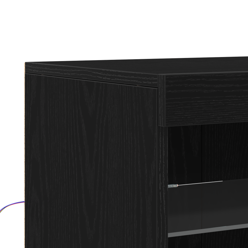 Sideboard mit LED-Lichtern Schwarze Eiche 41x37x100 cm