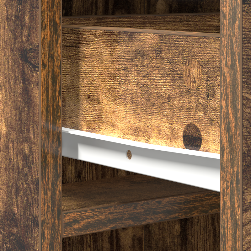 Hochboard in Geräucherter Eiche, 40x41x135 cm, aus Holzwerkstoff