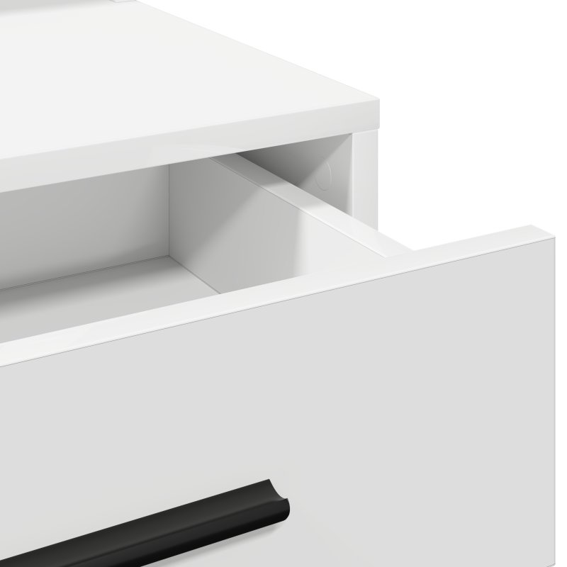 Schminktisch mit LED-Lichtern, Weiß, 79x41x135 cm