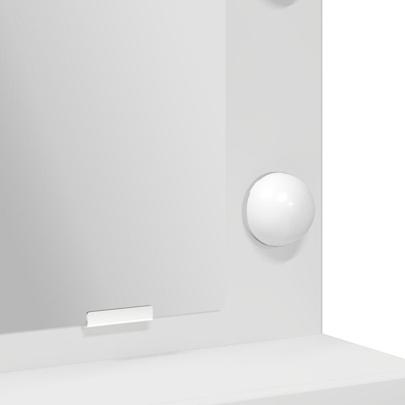 Schminktisch mit LED-Lichtern, Weiß, 79x41x135 cm